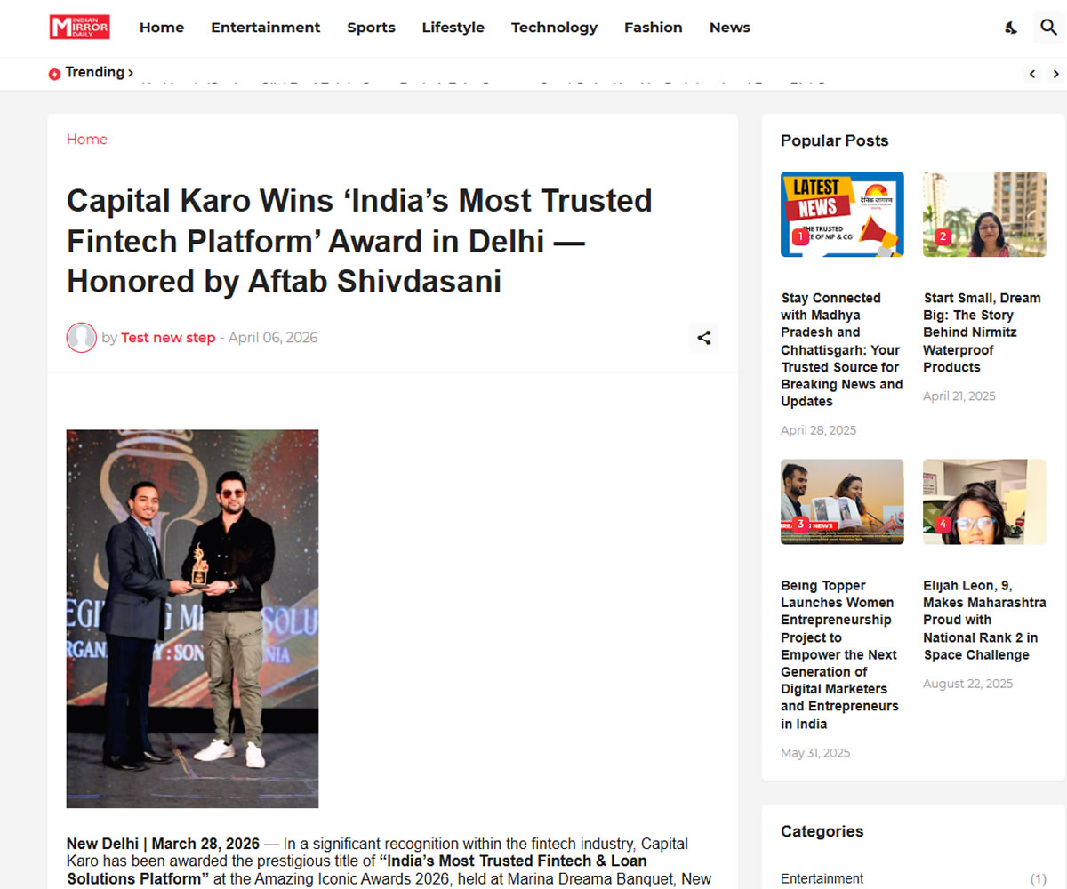 Indian Mirror New Coverage